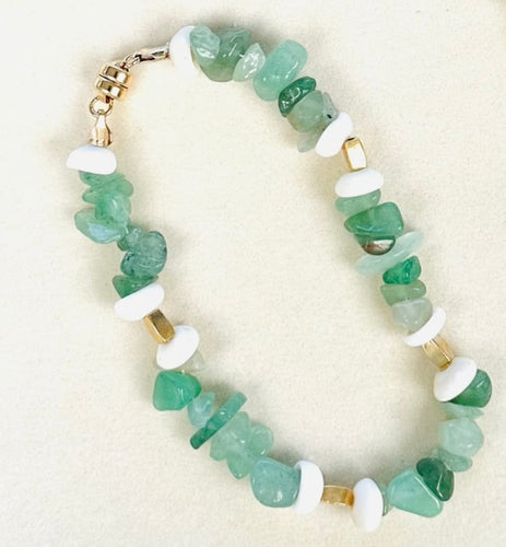 Seagreens and Puka Shell Bracelet