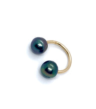 Load image into Gallery viewer, Tahitian Pearl Double Cuff Ring