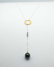 Load image into Gallery viewer, Tahitian Pearl Hooped Lariat