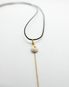 Hebrew Cone and Puka Shell Necklace Lariat Style
