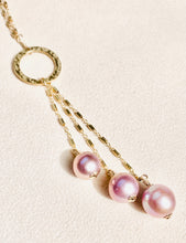 Load image into Gallery viewer, Long and Lustrous Edison Pink Pearl Necklace