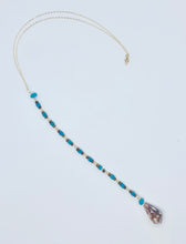 Load image into Gallery viewer, Cone Shell with Turquoise and Brown Bead Lariat