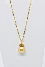 Load image into Gallery viewer, South Sea Golden Pearl • Simulated Diamond Bead Necklace