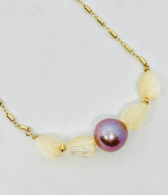 Load image into Gallery viewer, Pikake Blooms and Pink Edison Pearl Necklace