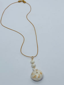 White Large and Triple Mini Puka Shell Necklace