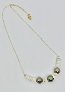 Floating Pukas and Tahitian Pearl Necklace