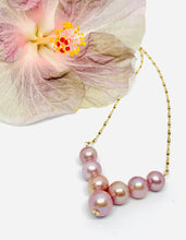 Load image into Gallery viewer, Pink Edison Pearl Lucky Seven Necklace