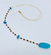 Load image into Gallery viewer, Turquoise Glass, Gems and Bead Lariat