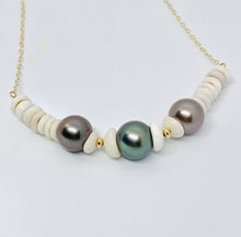 Load image into Gallery viewer, Floating Pukas and Tahitian Pearl Necklace