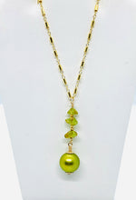Load image into Gallery viewer, Pistachio Tahitian Pearl • Cut Glass Necklace